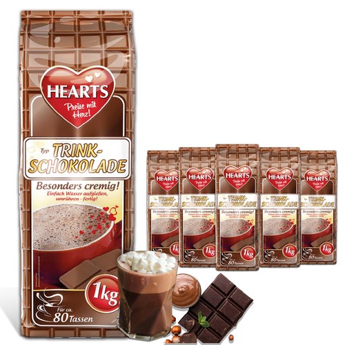 Hearts trinkschokolade 1kg - hearts,